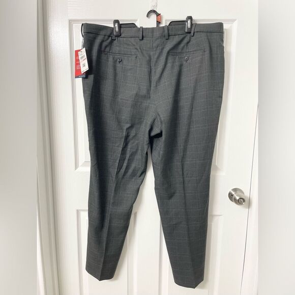 Perry Ellis Modern Fit Dress Pants 40x30 Charcoal Plaid NWT - Picture 3 of 3